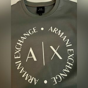 Armani Exchange Men's Gray Crewneck Sweatshirt Size Medium White Circular Logo